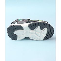 Cute Walk by Babyhug Sandals with Velcro Closure & Basket Ball Applique - Grey