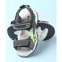 Cute Walk by Babyhug Sandals with Velcro Closure & Basket Ball Applique - Grey