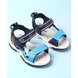 Cute Walk by Babyhug Sandals with Velcro Closure & Basket Ball Applique - Blue