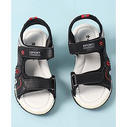 Cute Walk by Babyhug Slip On Sandals with Velcro Closure - Black