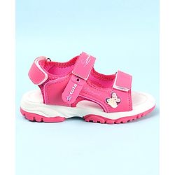 Cute Walk by Babyhug Sandals with Velcro Closure & Butterfly Applique - Fuchsia