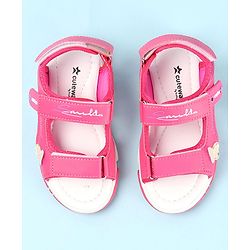 Cute Walk by Babyhug Sandals with Velcro Closure & Butterfly Applique - Fuchsia