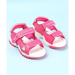 Cute Walk by Babyhug Sandals with Velcro Closure & Butterfly Applique - Fuchsia