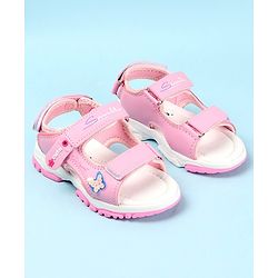 Cute Walk by Babyhug Sandals with Velcro Closure & Butterfly Applique - Pink