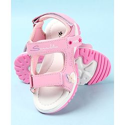 Cute Walk by Babyhug Sandals with Velcro Closure & Butterfly Applique - Pink