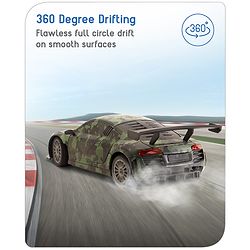 Babyhug 1:24 High-Speed RC Car with Graffiti Design & Rechargeable Battery|Durable Build, USB Charger & Smooth Controls|Indoor-Outdoor Play|4+ Years|BIS Certified|L*B*H: 18x9x5.5 cm|Military Green