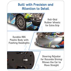 Babyhug 1:24 High-Speed RC Car with Graffiti Design & Rechargeable Battery|Durable Build, USB Charger & Smooth Controls|Indoor-Outdoor Play|4+ Years|BIS Certified|L*B*H: 18x9x5.5 cm|Military Green