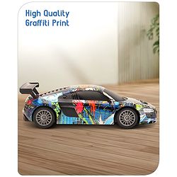 Babyhug 1:24 High-Speed RC Car with Graffiti Design & Rechargeable Battery|Durable Build, USB Charger & Smooth Controls|Indoor-Outdoor Play|4+ Years|BIS Certified|L*B*H: 18x9x5.5 cm|Military Green