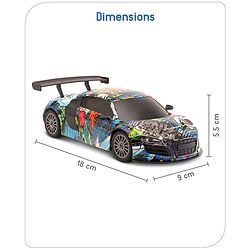 Babyhug 1:24 High-Speed RC Car with Graffiti Design & Rechargeable Battery|Durable Build, USB Charger & Smooth Controls|Indoor-Outdoor Play|4+ Years|BIS Certified|L*B*H: 18x9x5.5 cm|Military Green