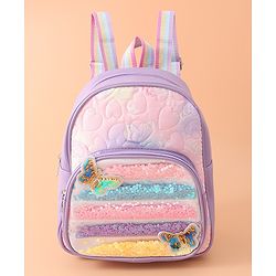 Babyhug Sequin Detailed Fashion Backpacks Free Size - Purple