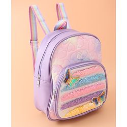 Babyhug Sequin Detailed Fashion Backpacks Free Size - Purple