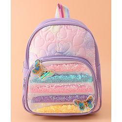 Babyhug Sequin Detailed Fashion Backpacks Free Size - Purple