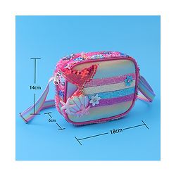 Babyhug Sling Bag with Starfish Applique & Sequin Detailing - Pink