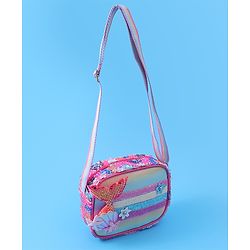 Babyhug Sling Bag with Starfish Applique & Sequin Detailing - Pink
