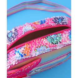 Babyhug Sling Bag with Starfish Applique & Sequin Detailing - Pink