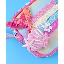 Babyhug Sling Bag with Starfish Applique & Sequin Detailing - Pink