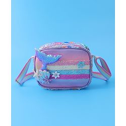 Babyhug Sling Bag with Starfish Applique & Sequin Detailing - Pink