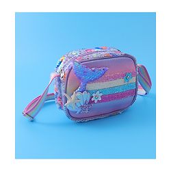 Babyhug Sling Bag with Starfish Applique & Sequin Detailing - Pink