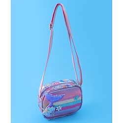 Babyhug Sling Bag with Starfish Applique & Sequin Detailing - Pink