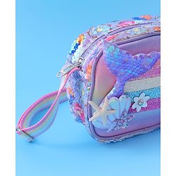 Babyhug Sling Bag with Starfish Applique & Sequin Detailing - Pink
