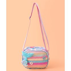 Babyhug Sling Bag with Starfish Applique & Sequin Detailing - Pink
