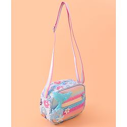 Babyhug Sling Bag with Starfish Applique & Sequin Detailing - Pink