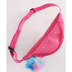 Babyhug Unicorn Print Multipurpose Chest Bag with Adjustable Straps Pink - Height 14 cm