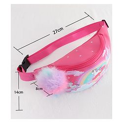 Babyhug Unicorn Print Multipurpose Chest Bag with Adjustable Straps Pink - Height 14 cm