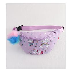 Babyhug Unicorn Print Multipurpose Chest Bag with Adjustable Straps Purple - Height 14 cm