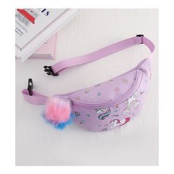 Babyhug Unicorn Print Multipurpose Chest Bag with Adjustable Straps Purple - Height 14 cm