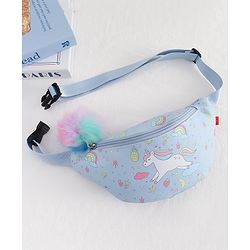 Babyhug Unicorn Print Multipurpose Chest Bag with Adjustable Straps Purple - Height 14 cm
