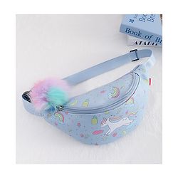 Babyhug Unicorn Print Multipurpose Chest Bag with Adjustable Straps Purple - Height 14 cm
