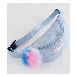 Babyhug Unicorn Print Multipurpose Chest Bag with Adjustable Straps Purple - Height 14 cm