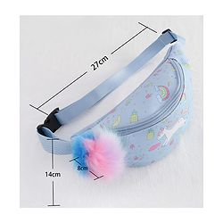 Babyhug Unicorn Print Multipurpose Chest Bag with Adjustable Straps Purple - Height 14 cm