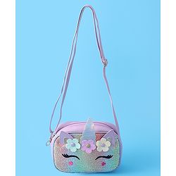 Babyhug Sling Bag With Floral Applique Free Size - Purple