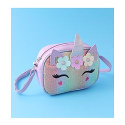 Babyhug Sling Bag With Floral Applique Free Size - Purple