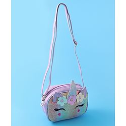 Babyhug Sling Bag With Floral Applique Free Size - Purple
