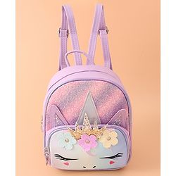 Babyhug Kitty Fashion Backpack Free Size - Purple