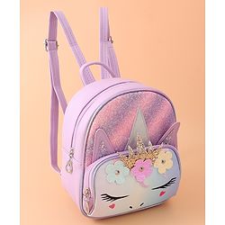 Babyhug Kitty Fashion Backpack Free Size - Purple
