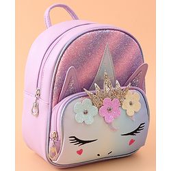 Babyhug Kitty Fashion Backpack Free Size - Purple