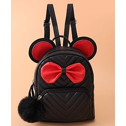 Babyhug Bow Applique Fashion Backpack - Black