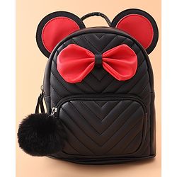 Babyhug Bow Applique Fashion Backpack - Black