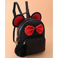 Babyhug Bow Applique Fashion Backpack - Black