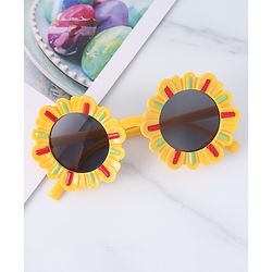 Babyhug Sunglasses with Flower Frame  Free Size - Yellow