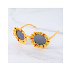 Babyhug Sunglasses with Flower Frame  Free Size - Yellow
