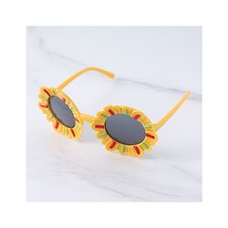 Babyhug Sunglasses with Flower Frame  Free Size - Yellow