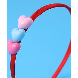 Babyhug Heart Flower & Bow Motifs Hair Bands Set of 3 - Fushia Purple & Pink