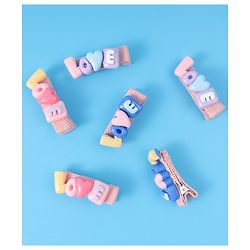 Babyhug Hair Pins And Clips with Love Applique Pack of 6 Free Size - Multicolor