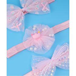 Babyhug Headbands With Bow Applique Pack Of 3 - Pink