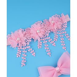 Babyhug Headbands With Bow & Floral Applique Pack Of 3 - Pink